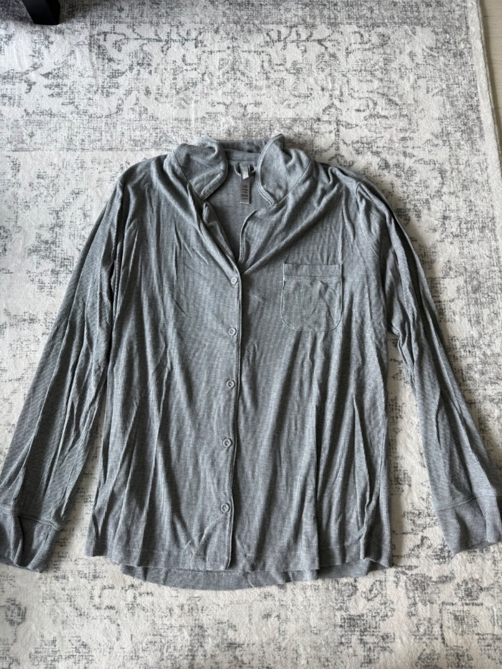SKIMS Gray Ribbed Pjs - Picture 3 of 16